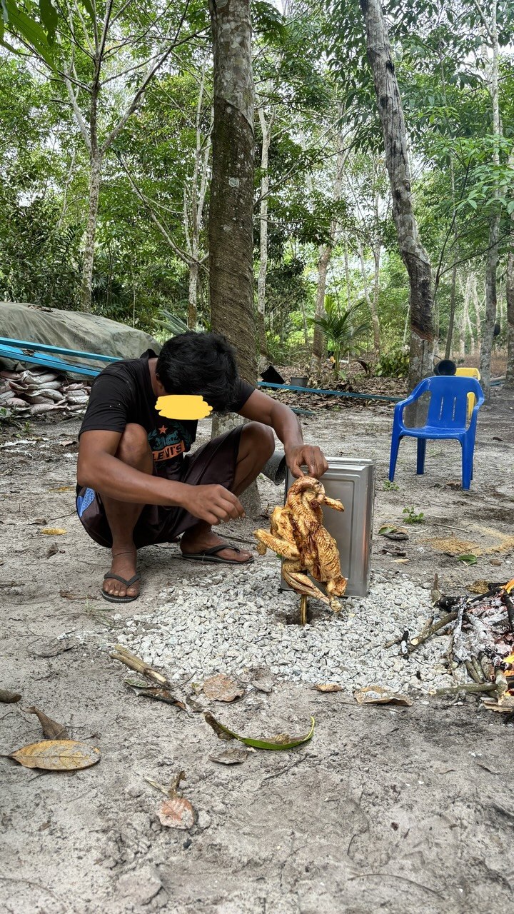 Kampung style roast chicken during the CSR trip